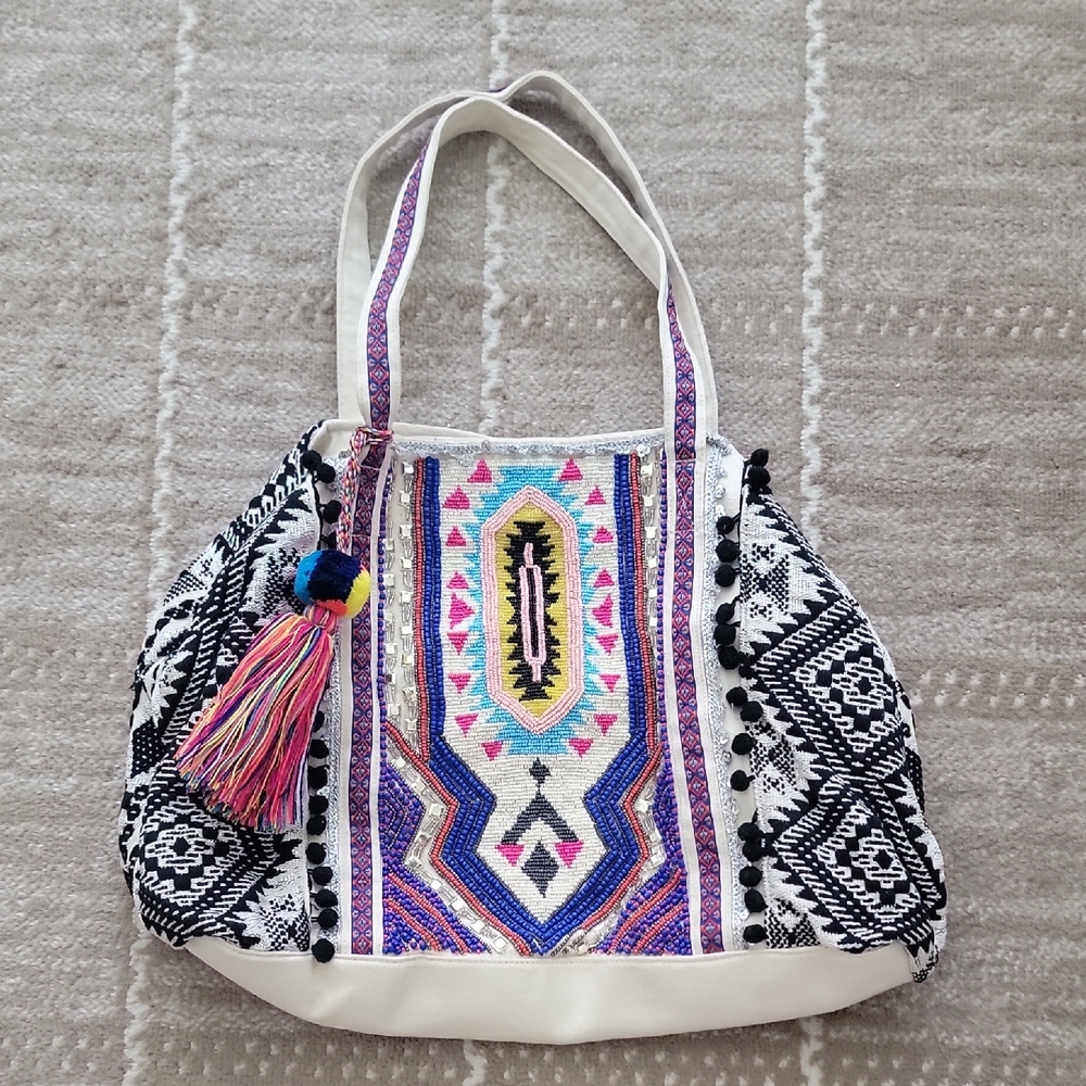 America And Beyond Beaded Bag